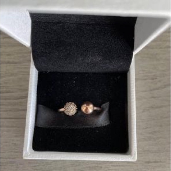 Pandora Pavé Bead Open Ring, Size 7 - Picture 3 of 3